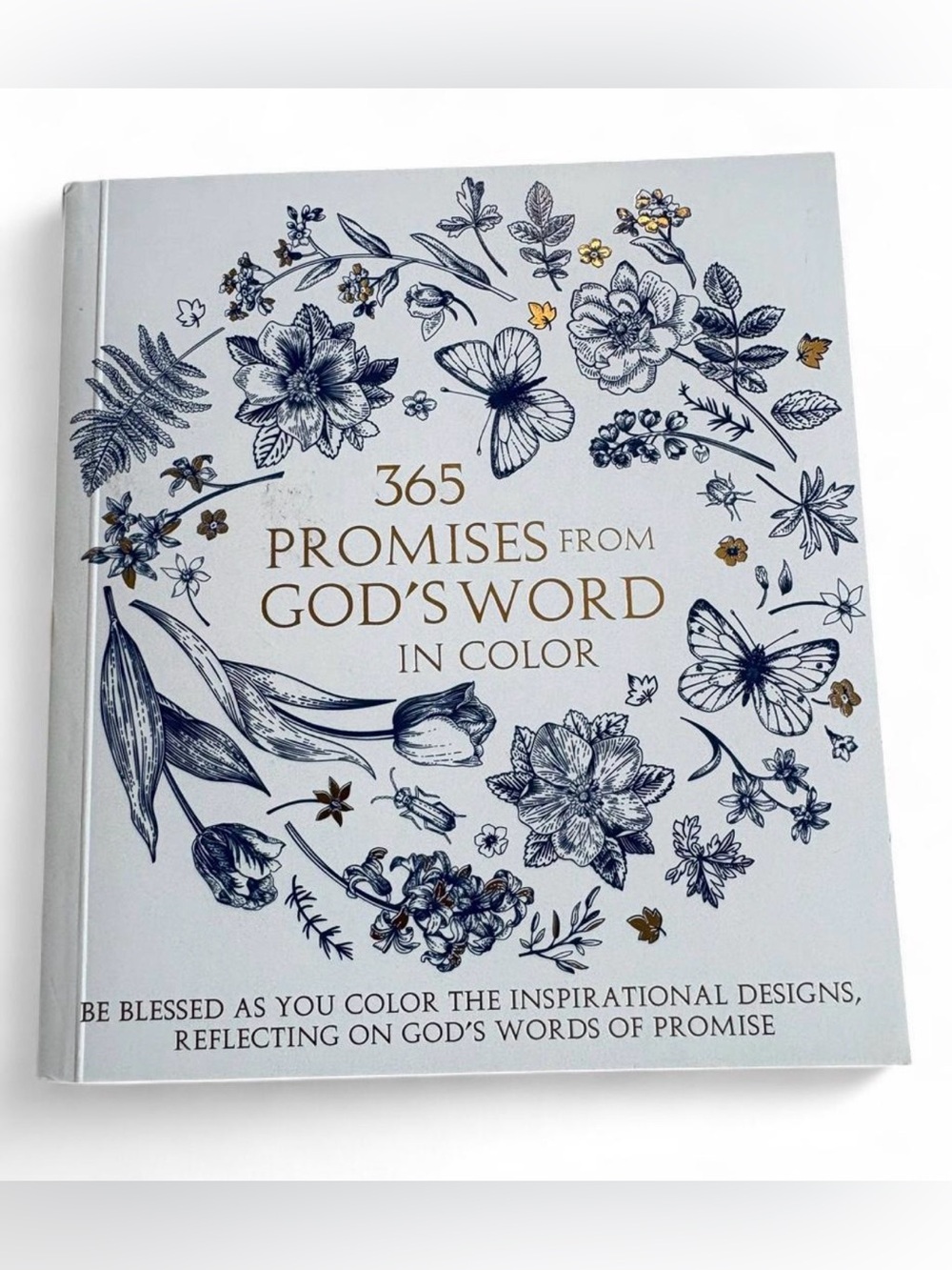 Promise White & Gold Floral Devotional Coloring Book